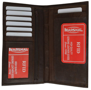 RFID Blocking Slim Leather Checkbook Organizer ID Credit Card Holder Wallet RFID 853 (C)-menswallet