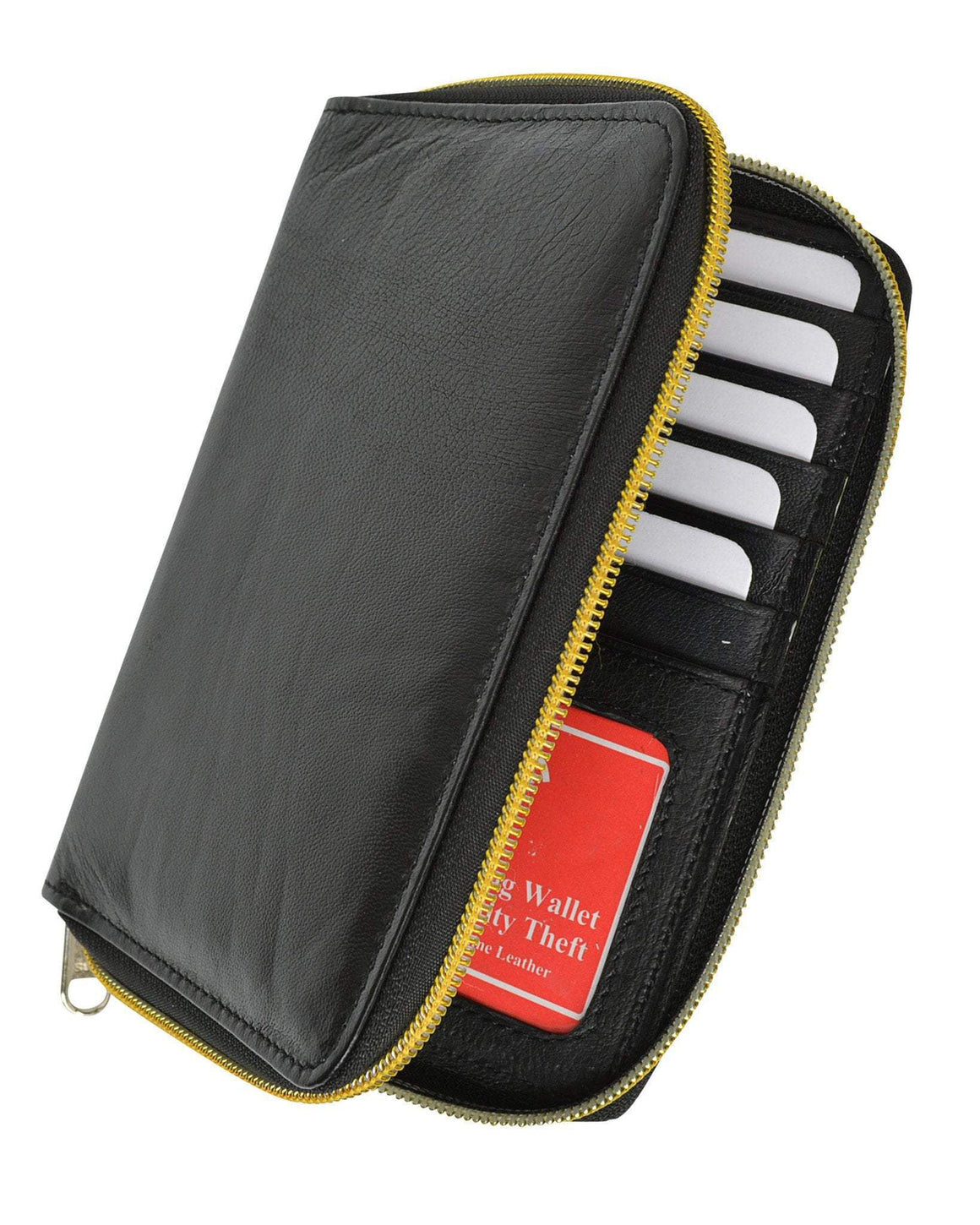 RFID Premium Leather Men's Passport Bifold Zip Around Wallet ID & Credit Card Holder RFID P 701 (C)-menswallet