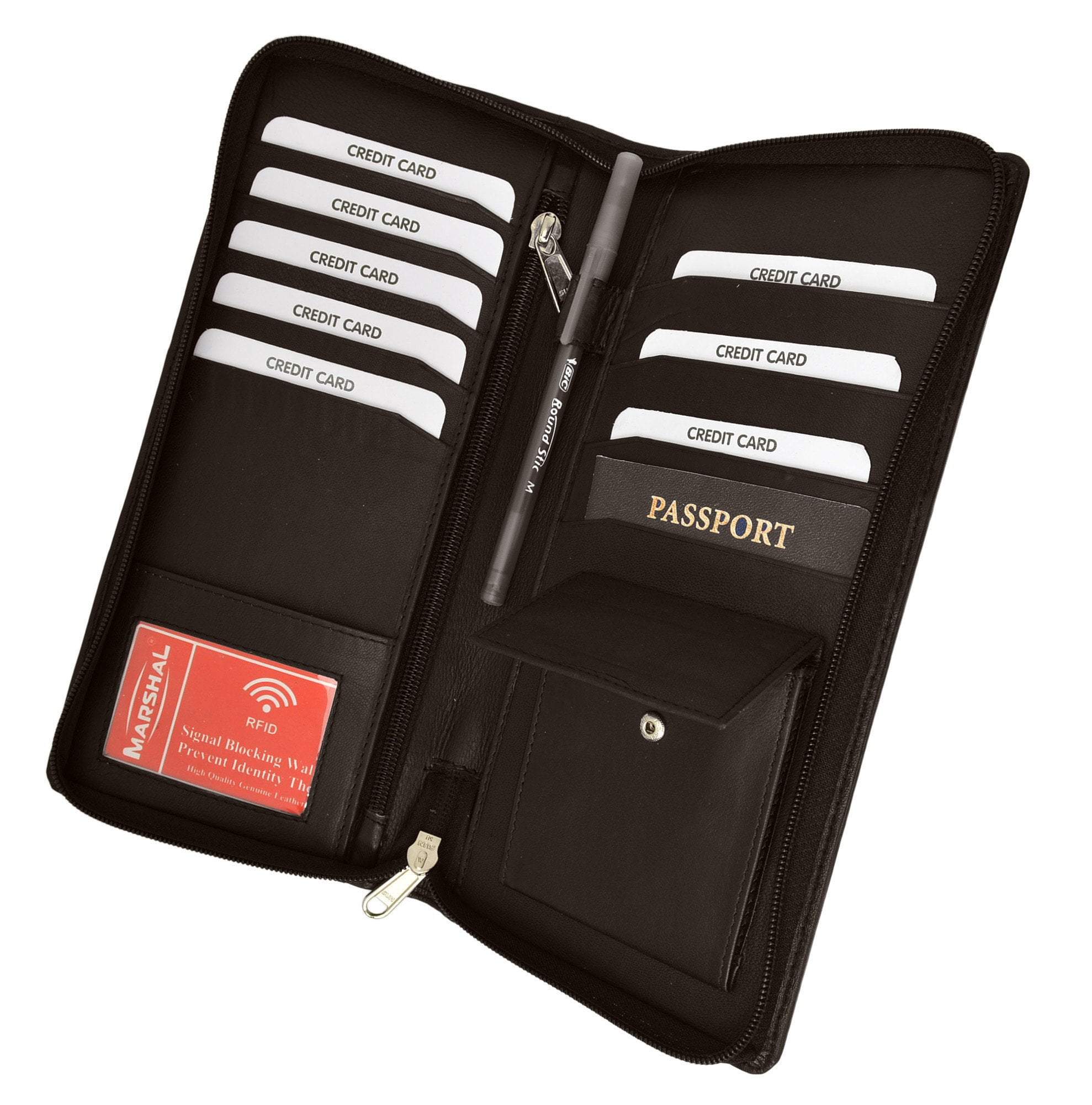Rfid Premium Leather Zipper Travel Credit Card Passport Wallet Rfid P 663 , Brown Rfid Premium Leather Zipper Travel Credit Card Passport Wallet Rfid P 663 , Brown