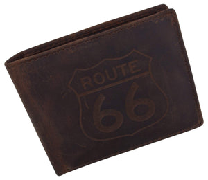 Route 66 Mens RFID Bifold Credit Card ID Genuine Leather Wallet-menswallet