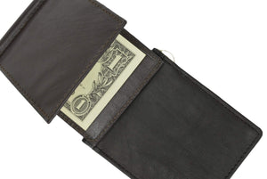 Simple Genuine Leather Wallet Money Clip 146C (C)-menswallet