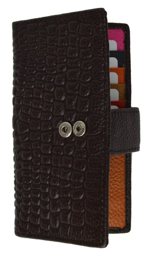 Slim Credit Card Holder New Fashion Croco Embossed Design with Snap Closure 118-268 (C)-menswallet