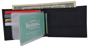 Black Slim Thin Kids Nylon Bifold Wallet with Coin Pouch NEW!!-menswallet
