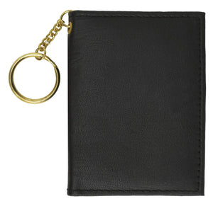 Slim Thin Lamb Leather Credit Card ID Mini Wallet Bifold Driver's License Safe with Key 515 (C)-menswallet