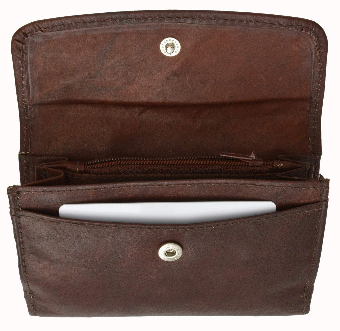 Small Genuine Leather Ladies Credit Card Holder Wallet with Snap Enclosure 1527 CF (C)-menswallet