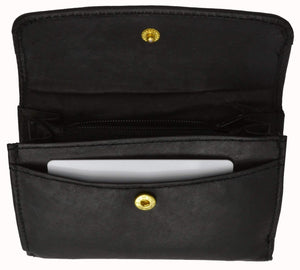 Small Genuine Leather Ladies Credit Card Holder Wallet with Snap Enclosure 1527 CF (C)-menswallet