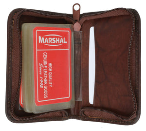 Small Zip Around Business Credit Card Holder Genuine Leather 670 CF (C)-menswallet