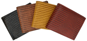 Snake Print Cowhide Leather Bifold Wallet with Flip ID Window & Credit Card Slots 71053 SN-menswallet