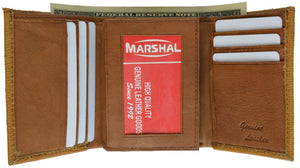 Snake Print Cowhide Leather Trifold Wallet with ID Window & Credit Card Slots 71107 SN-menswallet