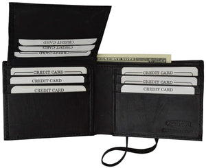 Soft Leather Credit Card Holder ID Holder Bifold Wallet W/Elastic Band 2153-menswallet