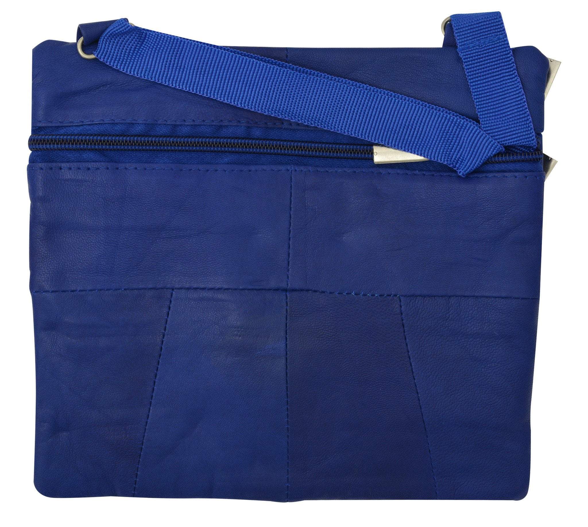 Soft Leather Cross Body Bag Purse Shoulder Bag 5 Pocket Organizer Micro HandbagTravel Wallet Multiple Colors HN907 (C) - wallets for men's at mens wallet