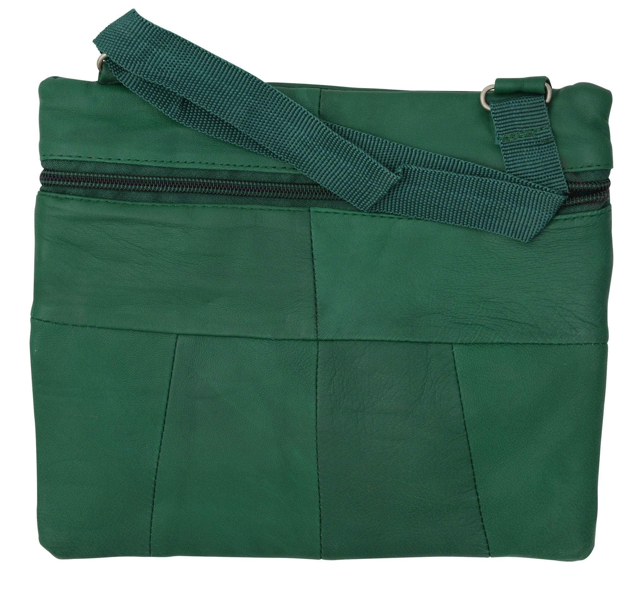 Soft Leather Cross Body Bag Purse Shoulder Bag 5 Pocket Organizer Micro HandbagTravel Wallet Multiple Colors HN907 (C) - wallets for men's at mens wallet