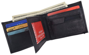 Soft Leather Mens Bifold Wallet ID Credit Card Holder 1652-menswallet