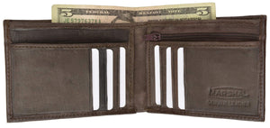 Soft Leather Mens Bifold Wallet with Removable ID Holder 1615-menswallet
