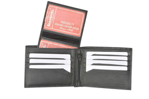 Special Series Crocodile Pattern Bifold Mens Leather Wallet with Removable Flap 2 ID Windows 5582 CF-menswallet