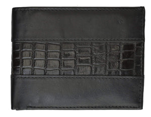 Special Series Genuine Leather Mens Double Flap Up 4 ID Windows Bifold Wallet 5532 CF-menswallet