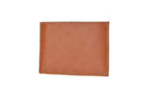 Special Series Ostrich Pattern Mens Leather Removable ID Flap Bifold Wallet 5562 CF-menswallet