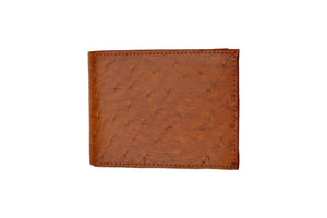 Special Series Ostrich Pattern Mens Leather Removable ID Flap Bifold Wallet 5562 CF-menswallet