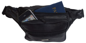 Swiss Marshall Genuine Leather Fanny Pack Waist Bag Classic Style Travel Organizer-menswallet