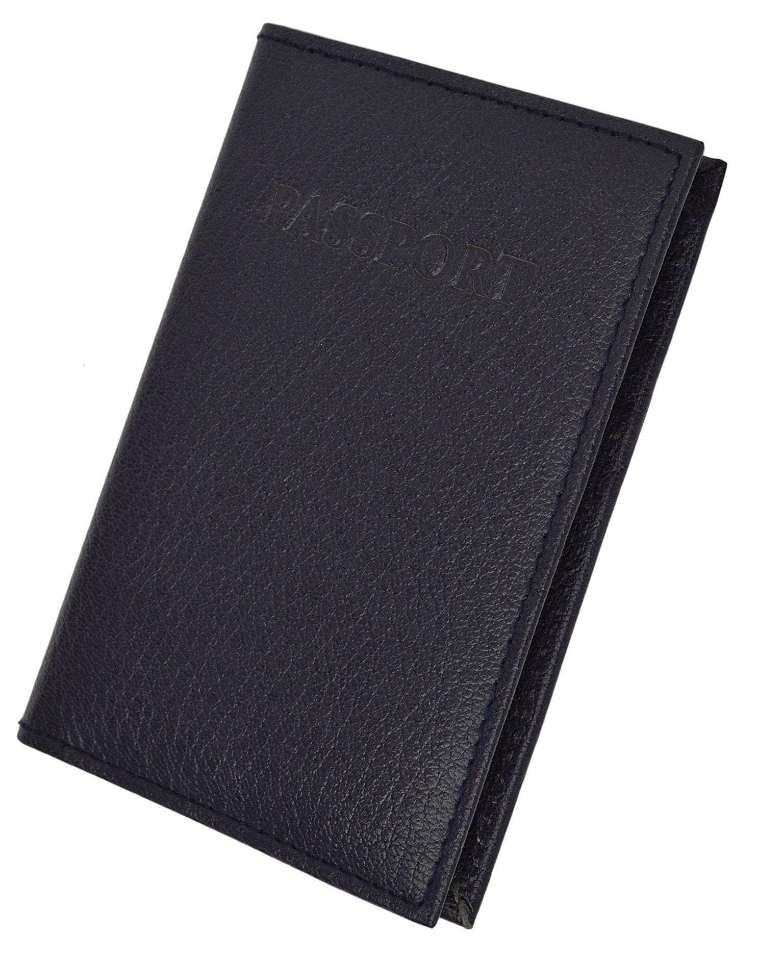 Travel Genuine Leather Passport Card Holder Case Protector Cover Organizer Wallet 151 CF BLIND (C) - wallets for men's at mens wallet