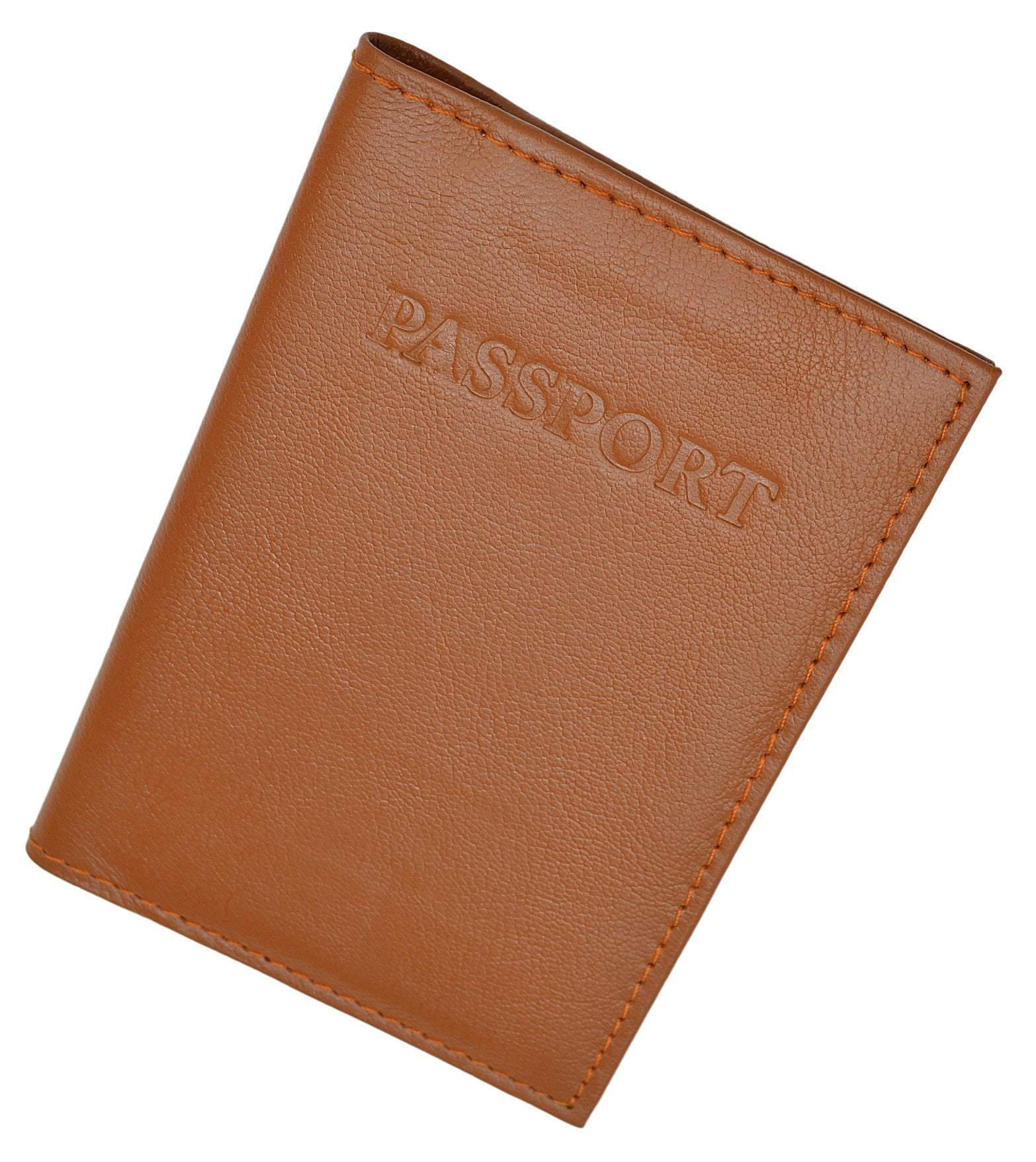 Travel Genuine Leather Passport Card Holder Case Protector Cover Organizer Wallet 151 CF BLIND (C) - wallets for men's at mens wallet