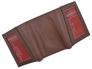 Trifold Mens Leather Wallet W/2 Outside ID Windows 3655-menswallet