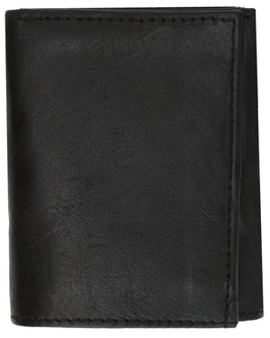 Trifold Middle Flap ID Lambksin Leather Wallet 3755-menswallet