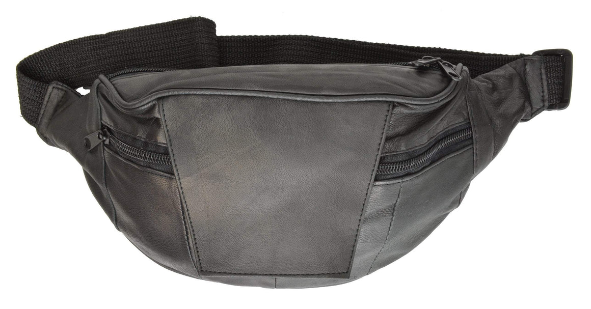 Unisex Genuine Leather Fanny Pack Waist Pouch Belt Bag Purse Hip Pouch Travel-menswallet