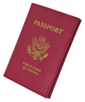 USA Gold Genuine Leather Passport Cover for Travel with Credit Card Slots 601 CF USA (C)-menswallet