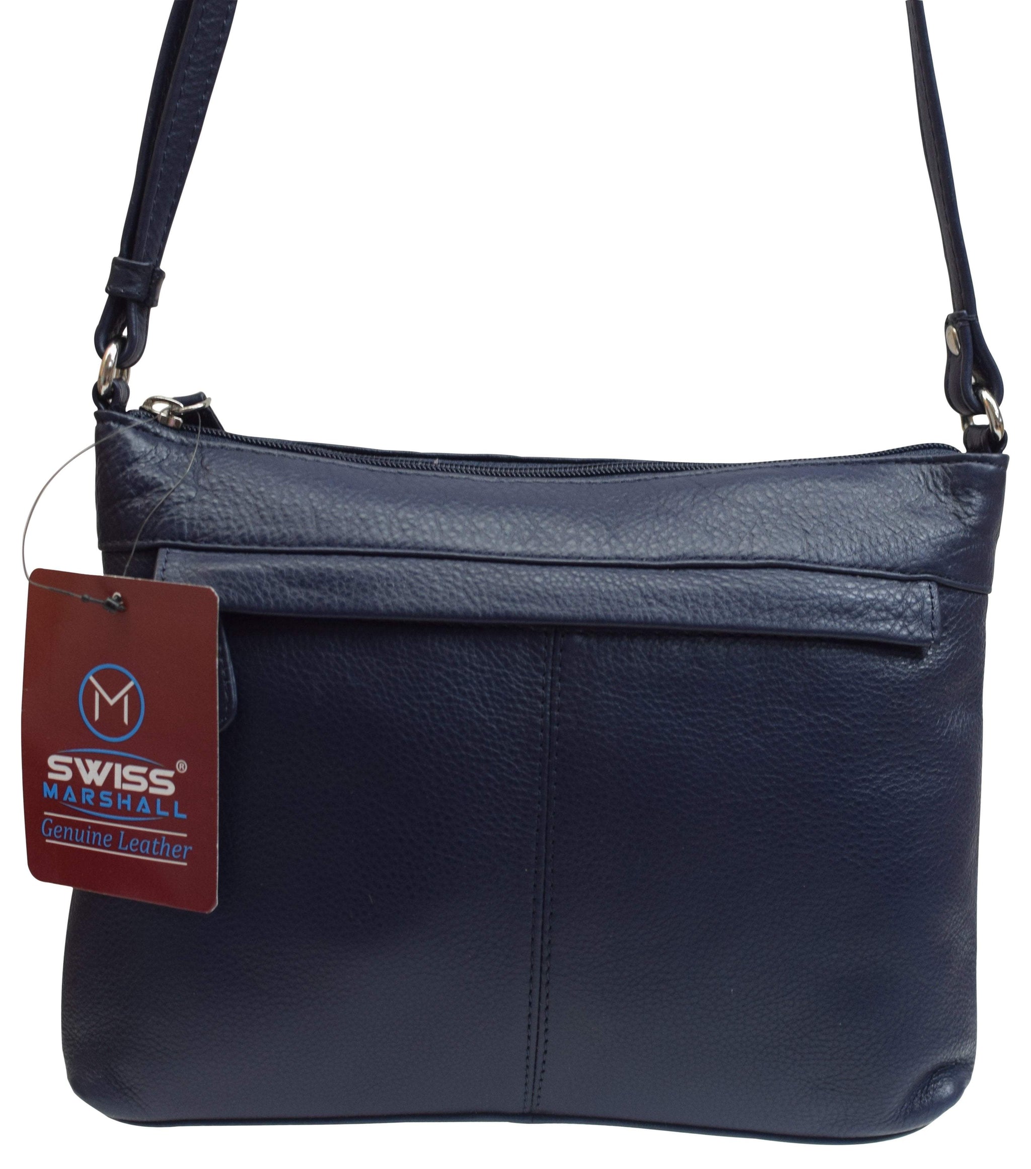 Swiss Marshall Women’s Leather Crossbody Bag – Soft Shoulder Purse With Adjustable Strap