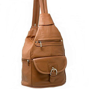 Womens Leather Convertible 7 Pocket Medium Size Tear Drop Sling Backpack Purse Shoulder Bag-menswallet