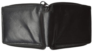 Zippered Bifold Men's Wallet Deluxe Credit Card Flip Genuine Lamb Leather P 1256 (C)-menswallet
