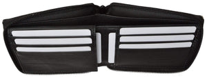 Zippered Bifold Men's Wallet Deluxe Credit Card Flip Genuine Lamb Leather P 1256 (C)-menswallet