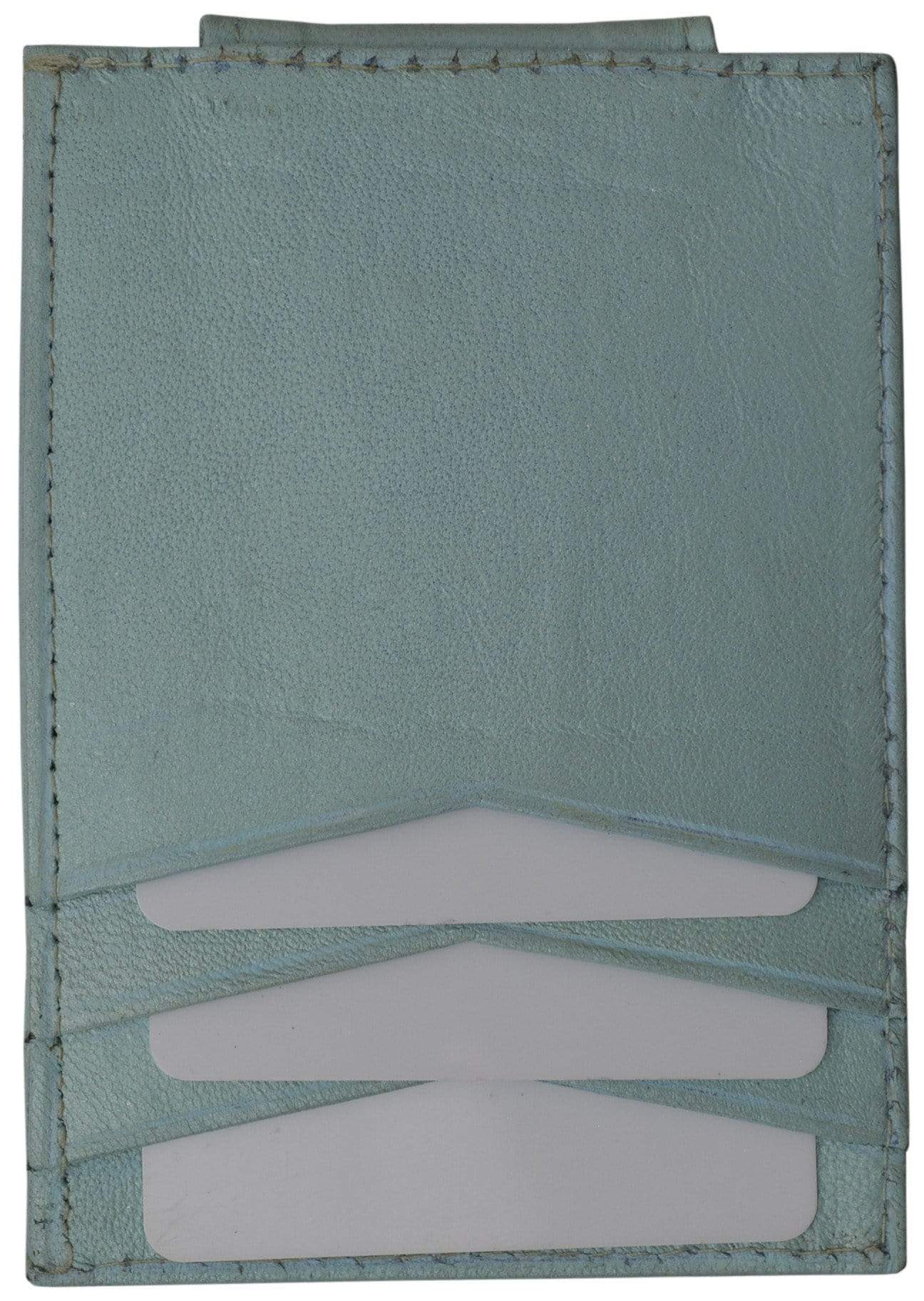 Mens Genuine Leather Money Clip Credit Card Holder Wallet Multiple Colors 1010R (C)-menswallet