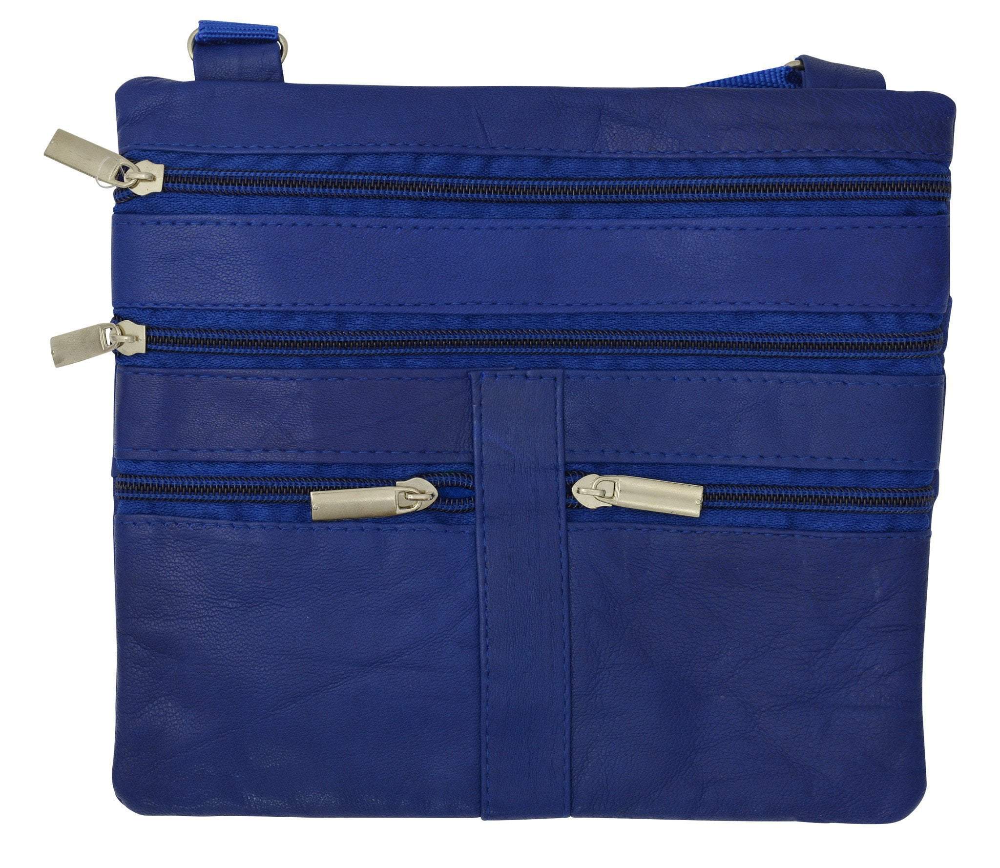 A-SHU SMALL MULTI-COMPARTMENT CROSS-BODY PURSE BAG WITH STRAPS - BLUE –