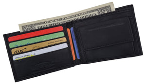Boys Slim Compact Card and Coin Pocket Bifold Leather Wallet-menswallet