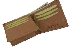Brand New Cavelio Premium Leather Fixed Flap Up ID Window Bifold Hunter Wallet HU53 (C)-menswallet