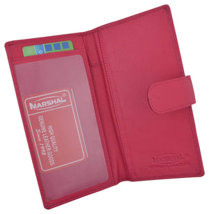 Brand New Hand Crafted Genuine Leather Checkbook Cover Pink with Snap Closure-menswallet
