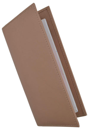 Brand New Hand Crafted Genuine Soft Leather Checkbook Cover Beige-menswallet