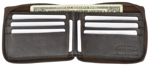 All Rounder Zipper Mens Leather Bifold Wallet 574-menswallet