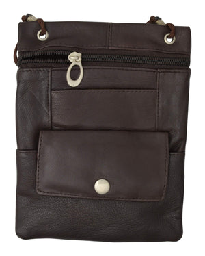 Elegance Look Cross Body Bag Leather Shoulder Purse w Zipper Pocket Many Colors!!!-menswallet