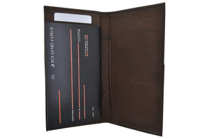 Genuine Leather Bifold Checkbook Cover Wallet with Outside Window 256 CF (C)-menswallet
