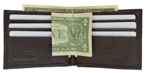 Genuine Leather Bifold Mens Credit Card Holder Wallet w/Money Clip 1462 (C)-menswallet
