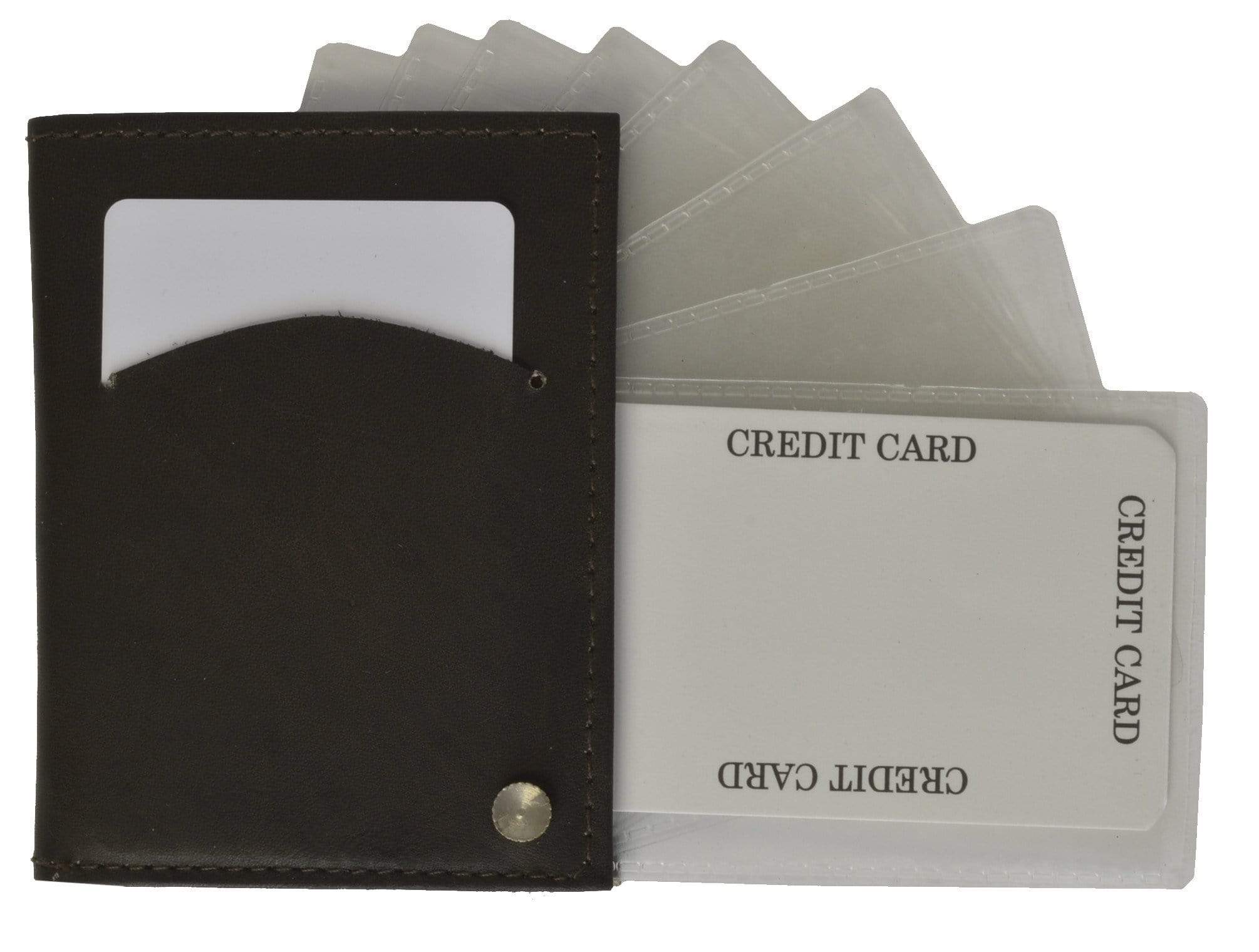 Leather Wallets Card Wallet With Plastic Sleeves Genuine Leather Credit Card Wallet With Transparent Sleeves 571 CF Leather Wallets Card Wallet With Plastic Sleeves Genuine Leather Credit Card Wallet With Transparent Sleeves 571 CF