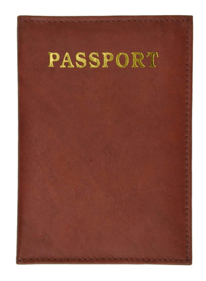 Genuine Leather Gold Logo Passport Cover Holder for Travel 151 CF (C)-menswallet