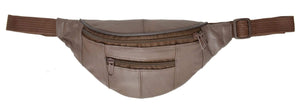 Genuine Leather Slim Waist Pack Pouch with Zippered Pockets 007 (C)-menswallet