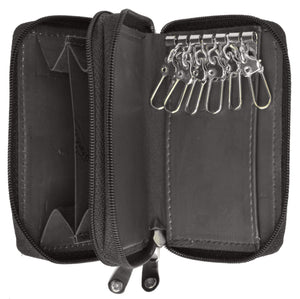 Genuine Leather Zipper Key Chain Holder Wallet 212 CF (C)-menswallet