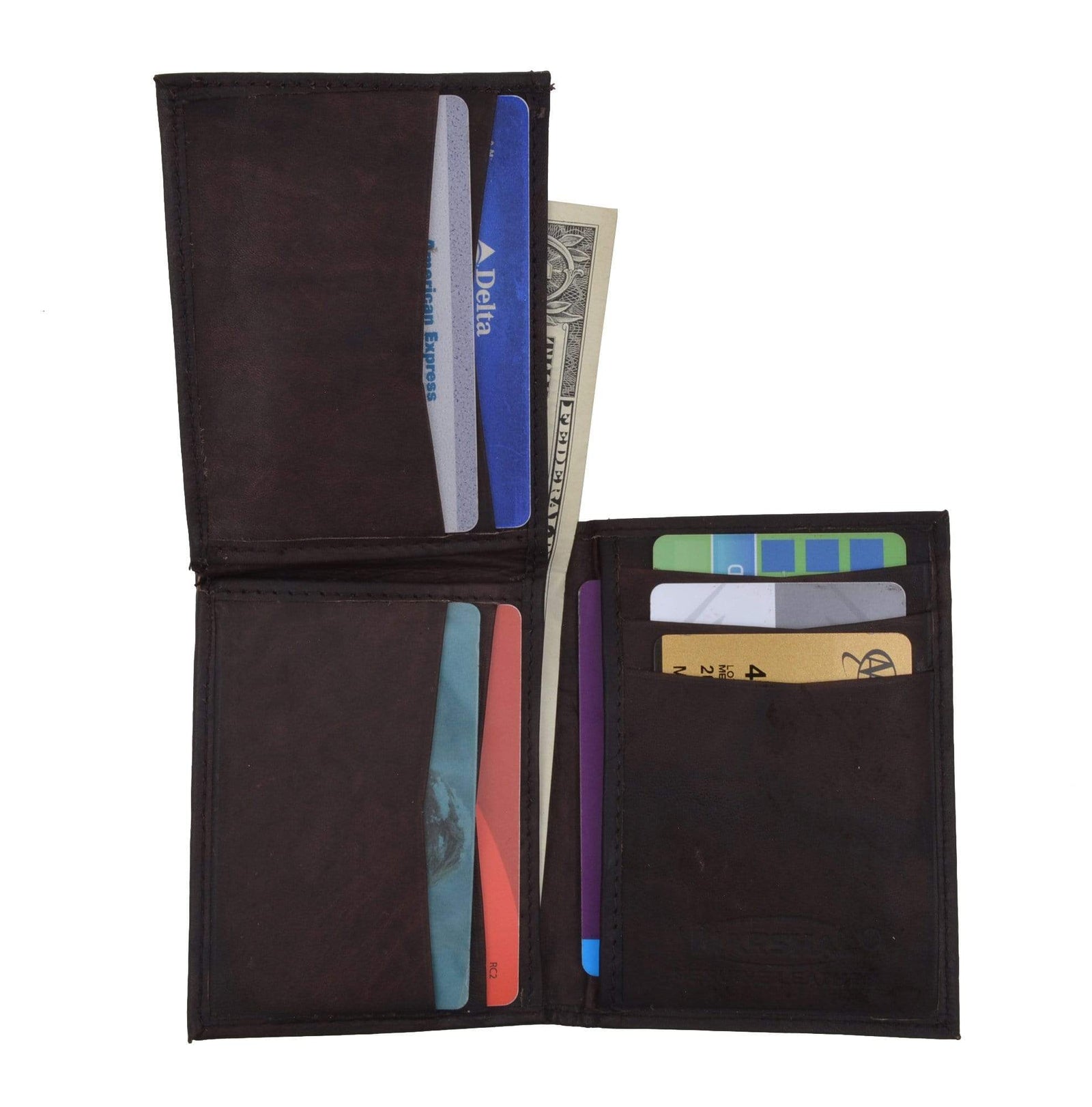 Marshal Genuine Lambskin Leather Trifold Wallet – Slim Card Holder With ID Window (Unisex)