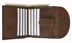Ladies Genuine Leather Mini Wallet Bifold Snap Enclosure 521 CF (C)-menswallet