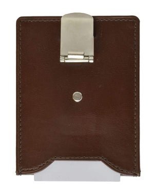Leather Slim Money Clip Wallet with Credit Card /ID Slot 162 (C)-menswallet